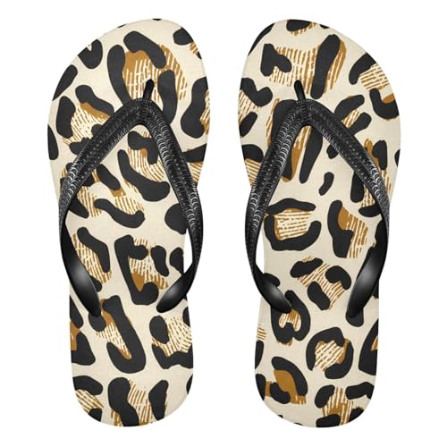 Leopard Brown Flip Flop Beach Summer Casual Sandal for Women & Men Shower Shoes 20861795