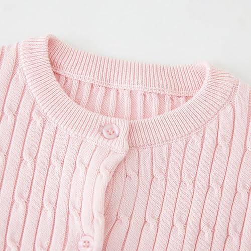 Kids Girls Rib Knit Cardigan Solid Color Button Closed Cardigan Sweater Boys Fall Long Sleeve Sweater Tops2