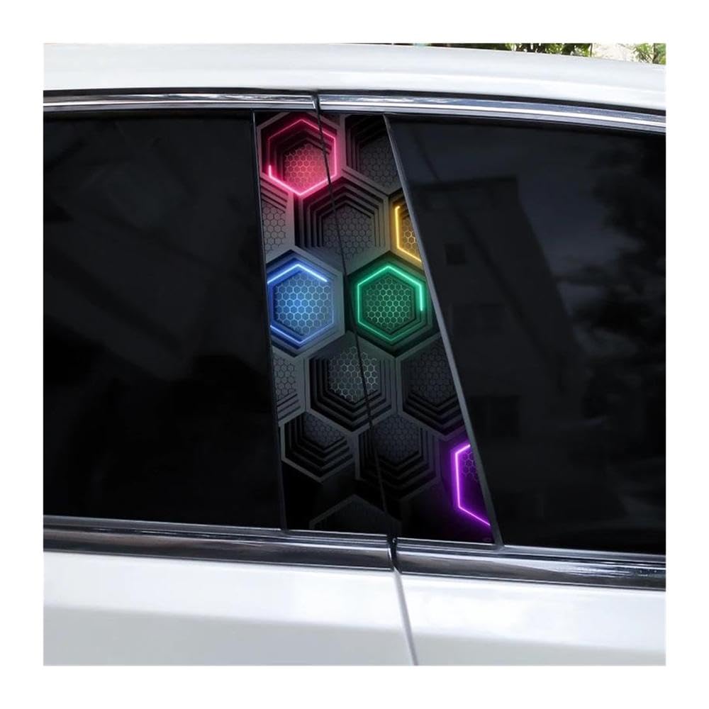 Body Parts 2PCS Car B-Pillar Stickers Cellular Personalized Car Center Pillar Decals Covered with Scratched(Type A)
