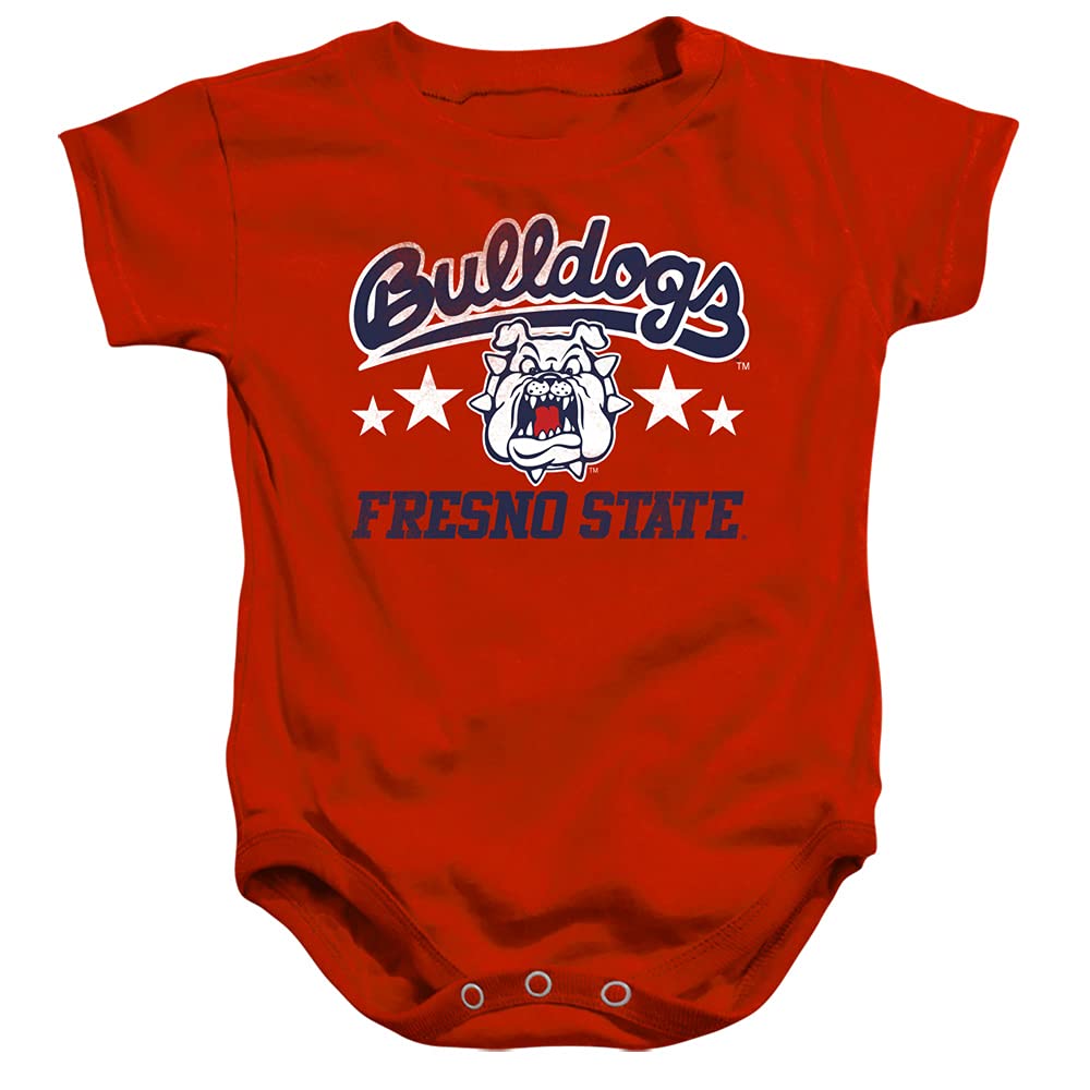Fresno State Bulldogs Official Bulldogs Unisex Infant Snap Suit for Baby,Red, 6 Months
