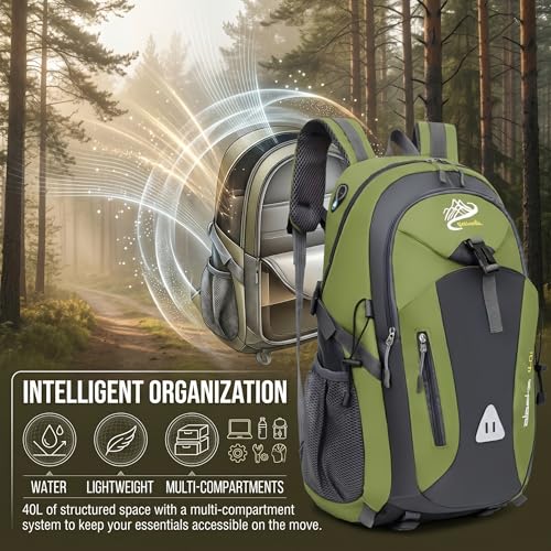Mochila deportiva ligera con puerto USB verde esmeralda miniatura 3