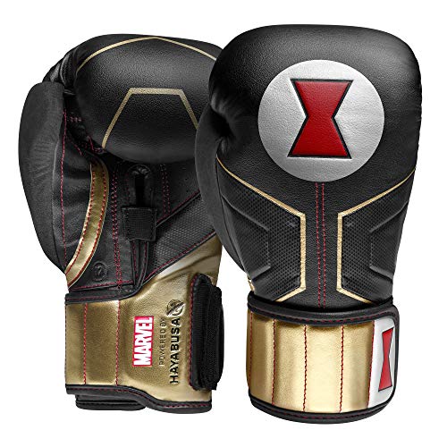 Hayabusa Marvel Hero Elite Boxing Gloves for Men and Women - Black Widow, 12 oz
