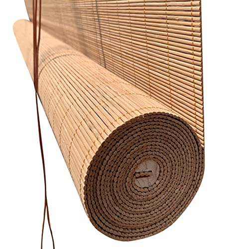 CWYP-043 Persiana Enrollable De Bambú Carbonización, Cortina De Bambú Persiana Bambu,para Sala De Cama Ventanas Puertas Sala De Arte Sombra Balcón,Personalizable(Size:70x200cm/28x79in) Cover