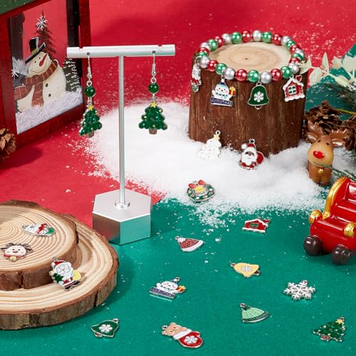 Breloques de Noël en émail de qualité supérieure avec finitions argentées de précision - 5