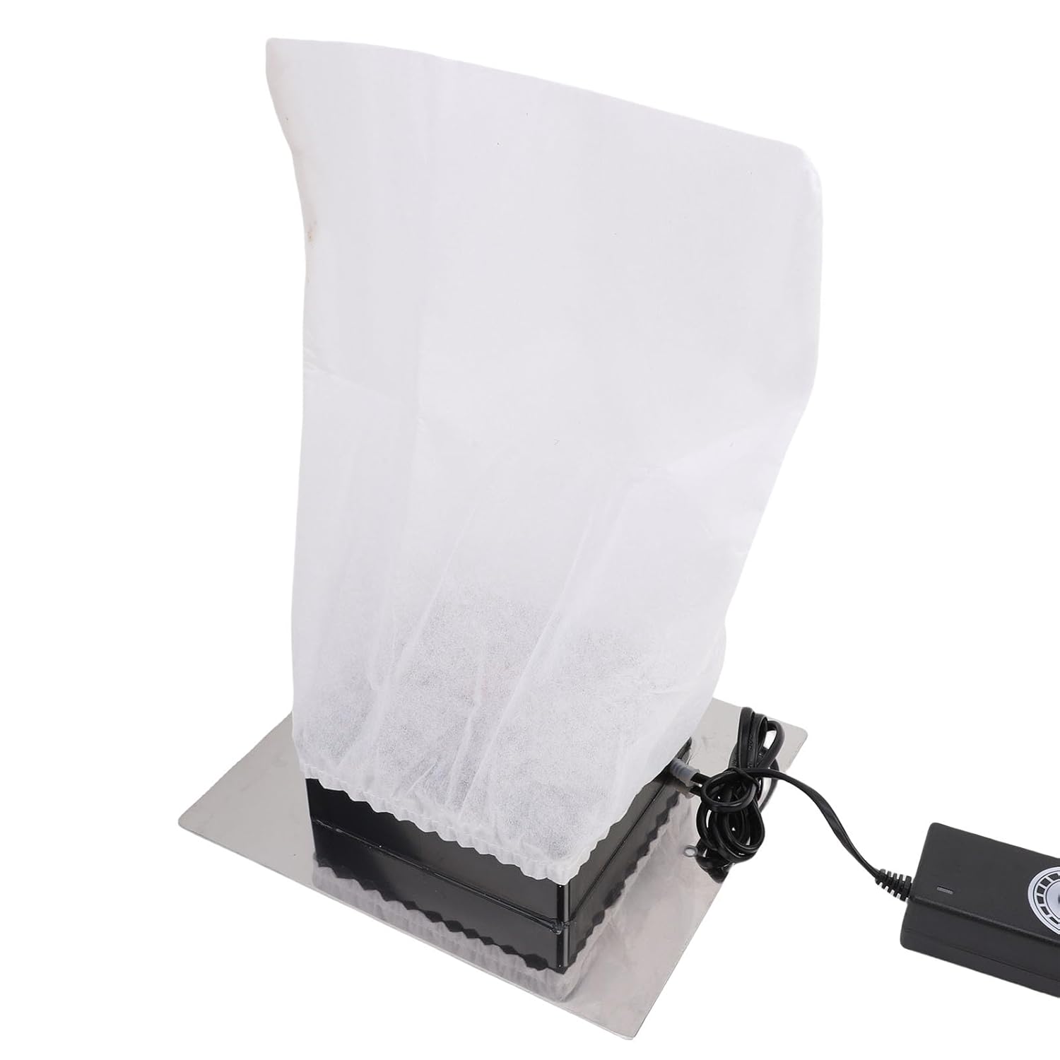 Embedded Nail Dust Collector 80W Adjustable Speed Nail Vacuum Cleaner Fan with Reusable Filter Dust Bags Stainless Steel Silver US Plug 100-240V (US Plug 100 to 240V)