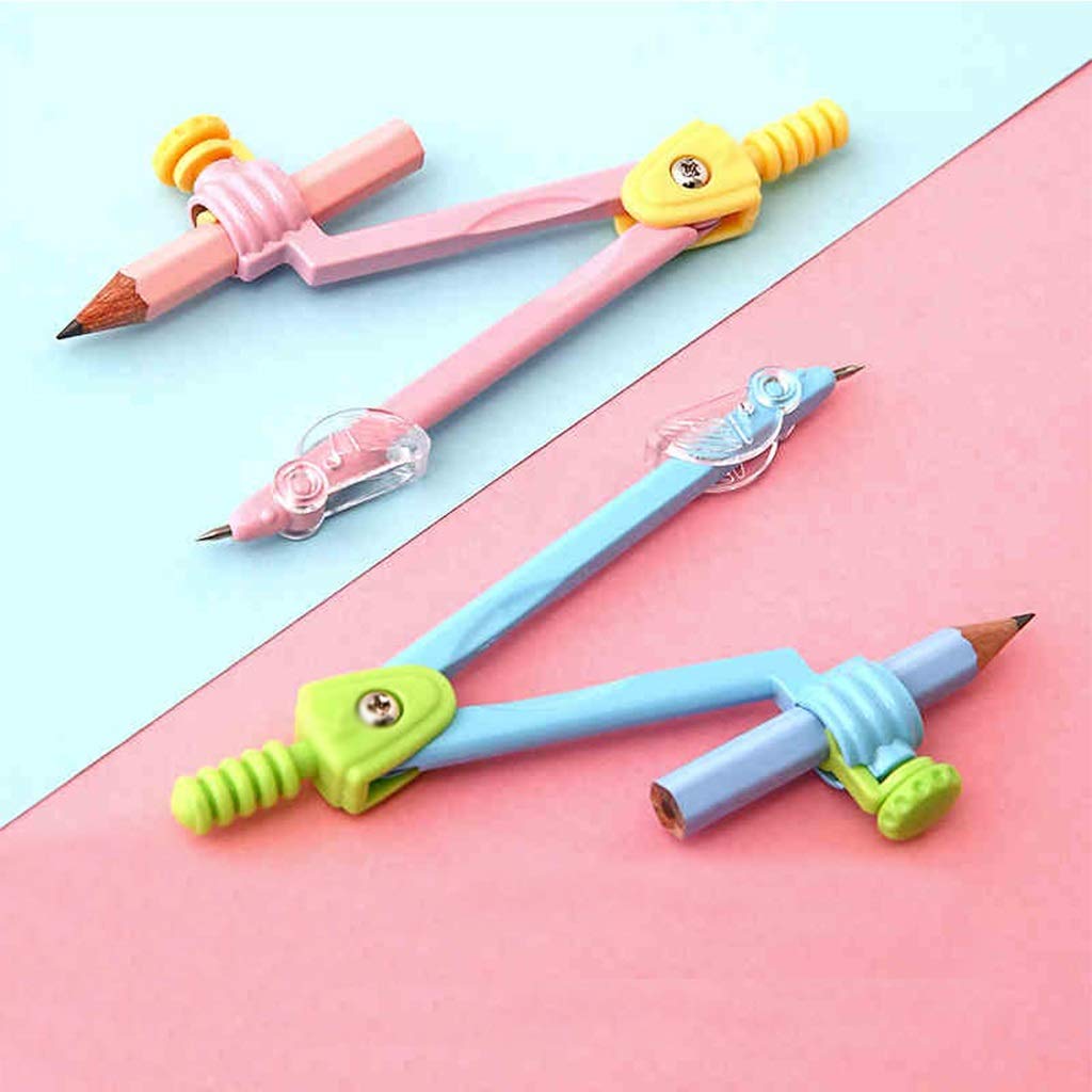 Boussole Rose/Bleu Compas à Dessin Outils de Géométrie Compas à Arc Professionnel pour Menuiserie avec Porte-Crayon Jusqu'à 11,8 Pouces de Diamètre Outils de Mesure，Onecolor