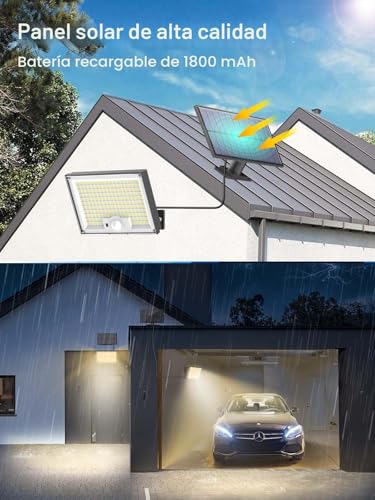 Focos Exterior Solares para Evitar Oscuridad en Patios Lampara Solar IP65 con Sensor SIGRILL 5