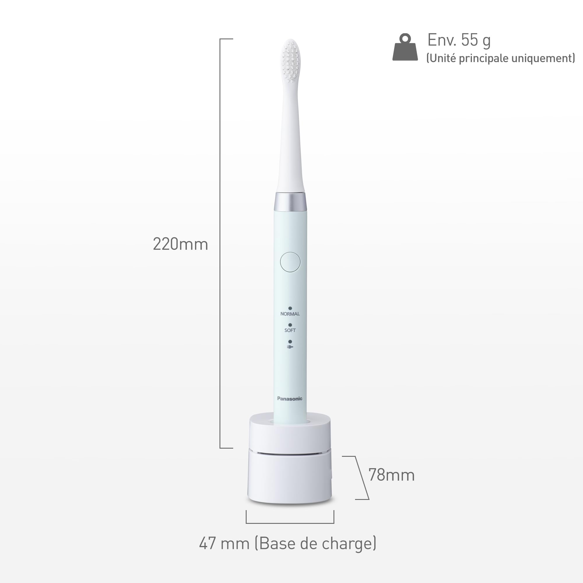 Panasonic EW-DM81-G503 Brosse à dents électrique, 2 têtes incluses, minuteur, 2 modes de fonctionnement, design ergonomique, 31 000 mouvements par minute, vibrations sonores, vert