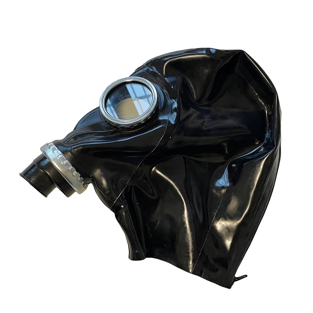 Latex Cosplay Gasmaske,Vollgesichts Steampunk Latex Maske | 100% Natürlicher Gummi Maske,Handgefertigte Schwarze Latex Masken,Gummi Halloween Maskerade Kostüme Clubwear