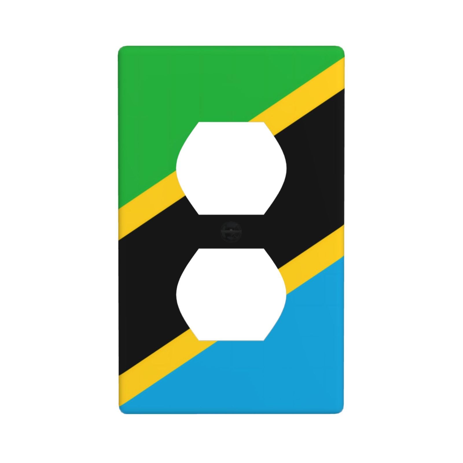 Tanzania Flag Decorative Switch Plate Cover-Unbreakable Polycarbonate Wall Plate for Home Office, 1 Gang with Screws