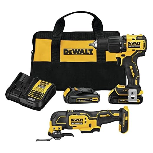 DEWALT 20V MAX Hammer Drill and Oscillating Tool, Power Tool Combo Kit, Cordless, 1/2 inch, 2 Batteries and Charger Included (DCK224C2)