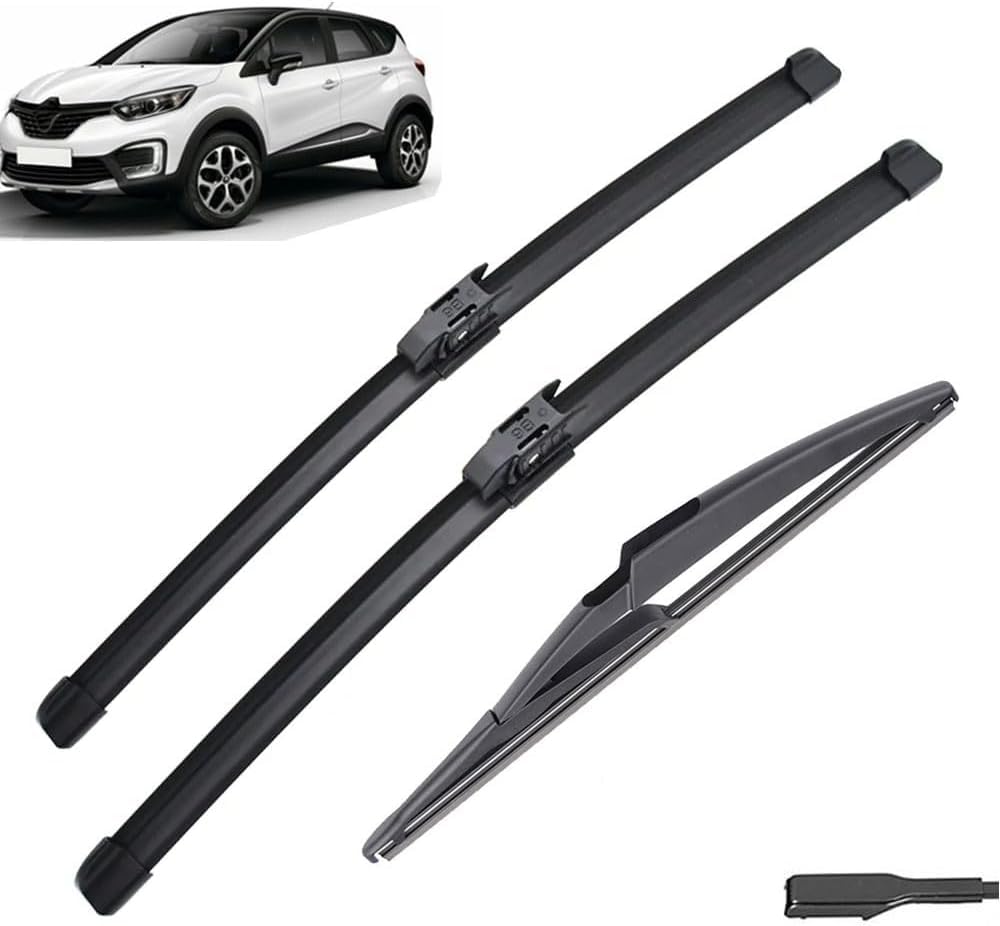Acwyahso Wiper Blades Front Rear Set for Renault Captur Kaptur 2020 2019 2018 2017 2016 26" 16" 12" - All-Weather Performance