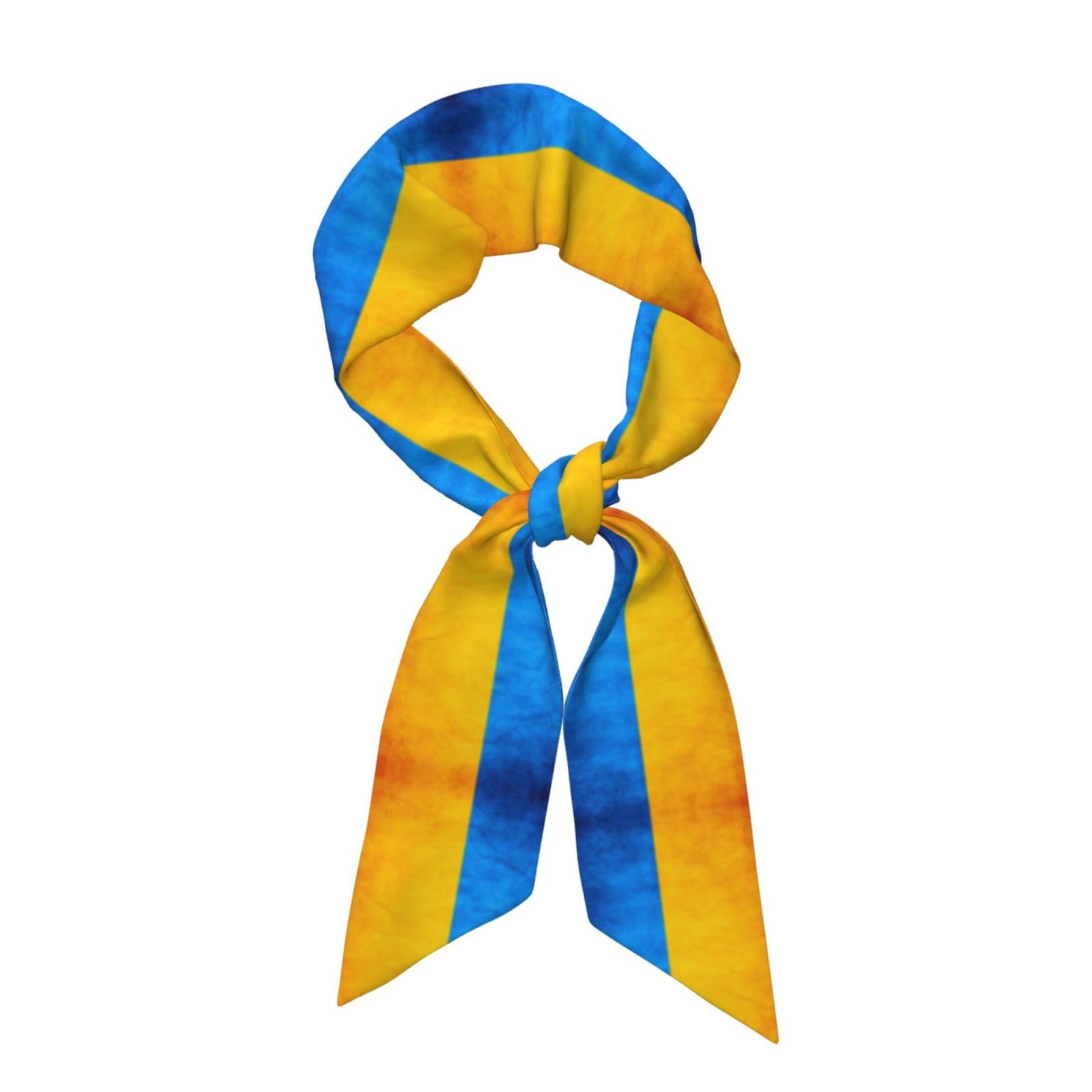 EdWal Ukrainian Flag Printed Scarves, Fashion Women'S Scarf, Women'S Fashion Oblique Angle Satin Scarfs