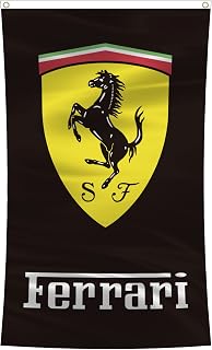 BOBE Ferrari Flag 3x5Feet Racing Car Banner for Garage Decor (07)