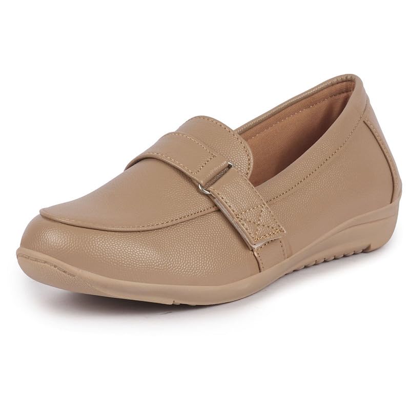 Image of FAUSTO Women's Comfortable Formal Adjustable Strap Hook and Loop Slip On Shoes|Party Shoe|Office Shoe