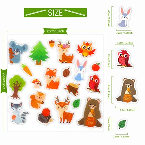 20 Pcs Woodland Animals Thick Gel Clings Woodland Window Gel Clings Decals Stickers For Kids Toddlers And Adults Home Airplane Classroom Nursery Woodland Party Supplies Decorations Removable And Reusable #TOP1