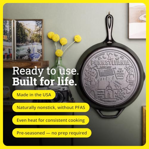Lodge Pre-Seasoned Cast Iron Skillet, 12 Inches, Pennsylvania - image 4