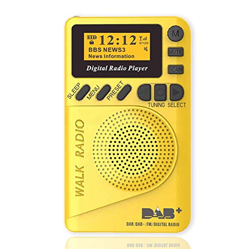 Tragbares digitales DAB-Radio, Taschenradio Tragbares digitales DAB-Digitalradio Wiederaufladbares FM-Radio mit 1,44-Zoll-LCD-Display für