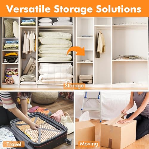 Image of GONGSHI Vacuum Seal Bags for Clothing Travel & Home Storage, Travel Vacuum Bags with Electric Pump,Space Saver for Blankets, Comforters, Pillows, Clothes,28 Combo