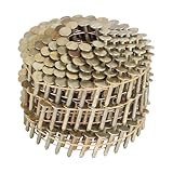 findmall 7200 Count Coil Roofing Nails 7/8-Inch x .120-Inch 15-Degree Round Head Wire Weld Collated Smooth Shank Electro Galvanized Coil Roofing Nails for Roofs Lathing and Sheathing Materials