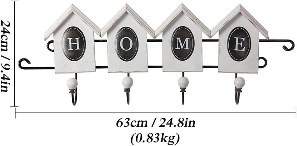 Coat Hooks Chinese Creative Wall Hanging Coat Rack Bedroom Living Room Corridor Wall Decoration Metal Coat Hook Hallway Hanger 4 Hooks Door Hook Rack