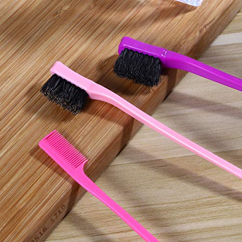 Frcolor Hair Brush Comb,Double Sided Edge Control Hair Combo Edge Brushes,4Pcs (Random Color) #TOP2