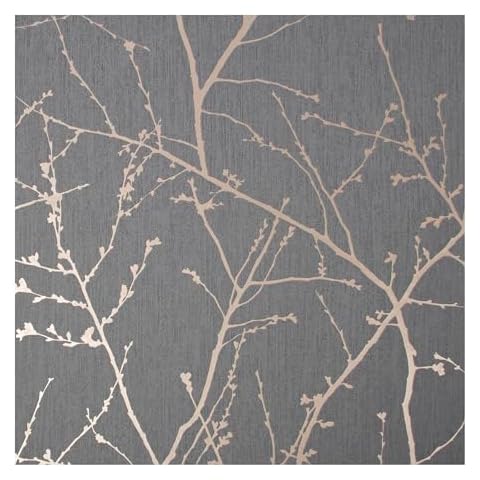 Graham & Brown Innocence Charcoal and Copper Wallpaper Cover