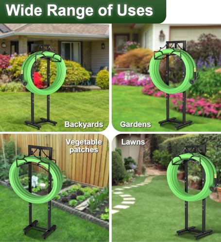 Garbuildman Garden Hose Holder with 4 Spikes, Freestanding Metal Hose Stand for Outdoor Garden, Detachable Hose Storage Rack for Lawn & Yard, Crown Black by Garbuildman - Image 7