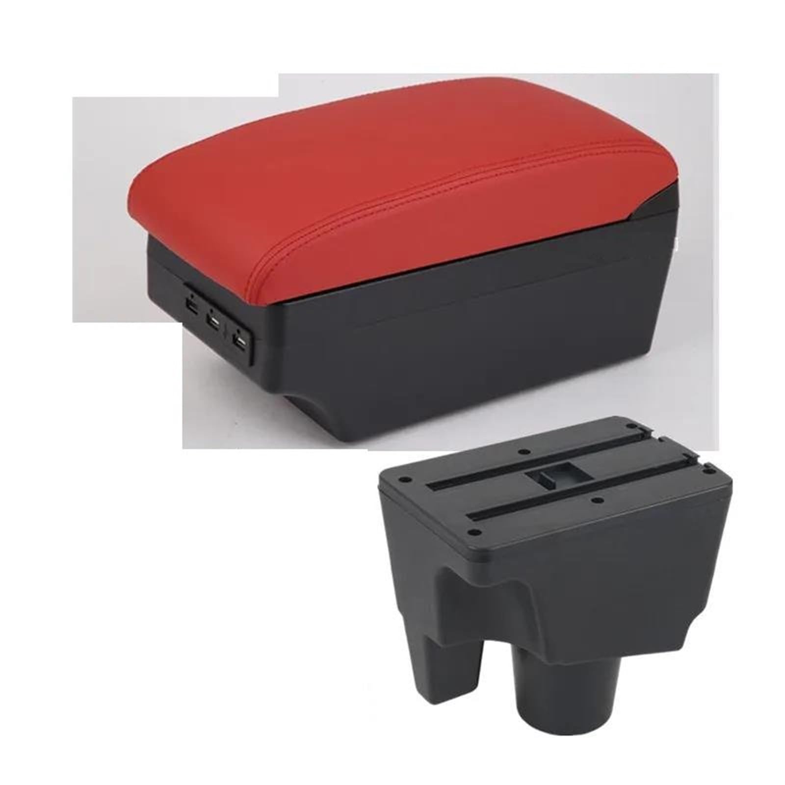 Ysdsls C Red 7Usb Car Armrest Box Central Storage Interior Retrofit Usb Accessories For Aqua For Prius C