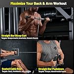 Toosci Cable Attachments for Gym, LAT Pulldown & Cable Machine Attachment Set: V-Shaped Bar, Rotating Straight Bar, V Rotation Handle, Nylon Tricep Rope, Ankle Straps & Handles, Home Gym - Image 2