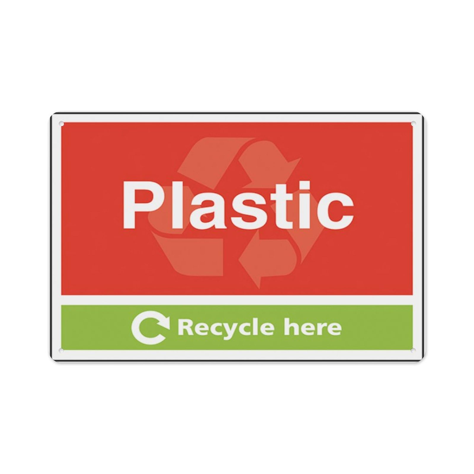 peiyeety Plastic Recycle Here Aluminum Tin Warning Signs For Home Outdoor Garden 8X12 Inches