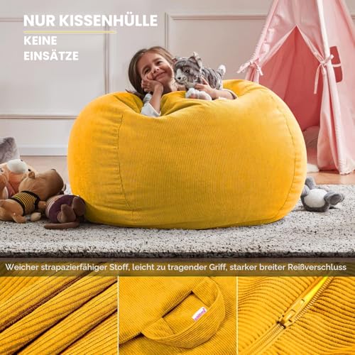 Nobildonna Sitzsackstuhl für Kinder und Erwachsene, nur Bezug (Keine Füllung) für Sofa-Stofftiere, 110 x 89 cm