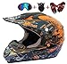 Casque de moto NJYBF pour motocross, ATV, scooter, descente, casque de protection double sport pour motocross, VTT, descente, VTT, VTT, descente, BMX, motocross, enfant, unisexe, adulte - Taille S