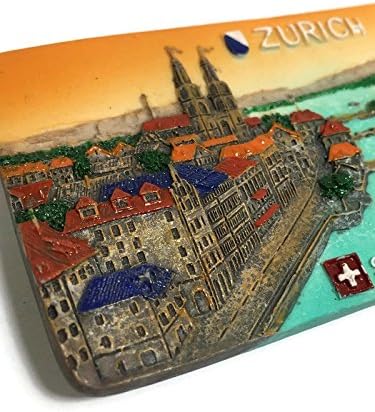 Miniatura 4 de WitnyStore Tiny Limmat River and Old Town in Zürich Suiza Europa Central Atracciones turísticas Resina Refrigerador Imán Viajero Recuerdo Regalo