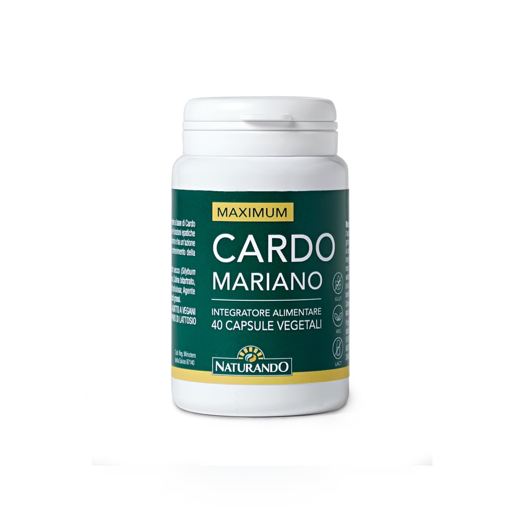 Naturando Maximum Cardo Mariano Integratore per la Funzionalità Epatica a Base di Cardo Mariano e Colina - 40 capsule