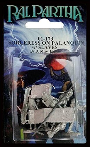 Ral Partha 01-173 Sorceress on Palanquin w/ Slavebearers (5)