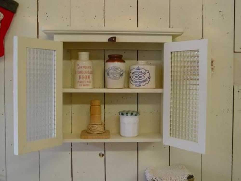 アンティーク、ホワイトガラス扉付きシェルフ アンティーク、ホワイトガラス扉付きシェルフ アンティーク