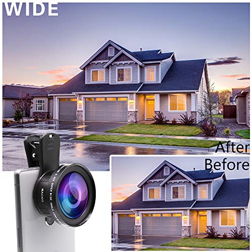 JONGSUN Lens voor mobiele telefoon, cameralenset, Pro 2-in-1, universeel, 0,45 x groothoeklens, 15 x macro lens, voor… - Afbeelding 5