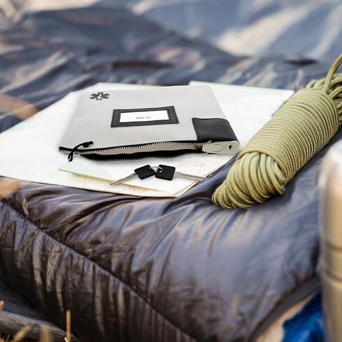 Image of MonMed Locking Storage Box Medicine Box Pill Organizer Travel Medicine Bag with Lock and Key Lock Bag Pouch in White