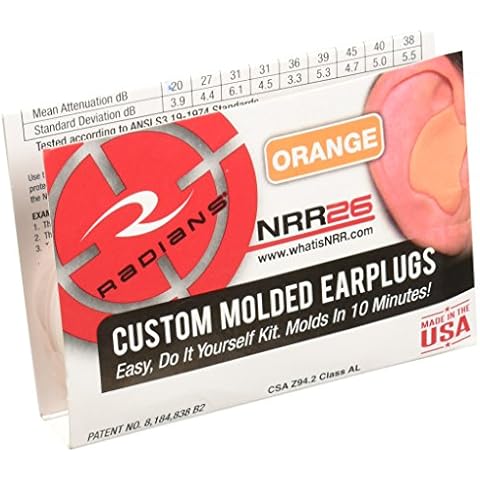Radians Custom Molded Earplugs, Orange Cover