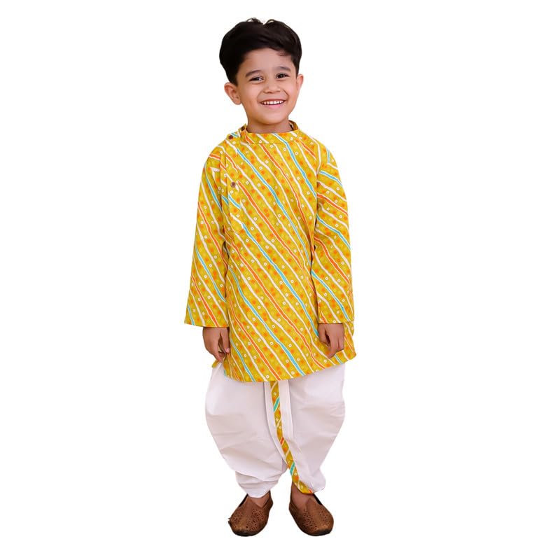 Image of superminis Boys Cotton Solid Jacket, Kurta Dhoti Set