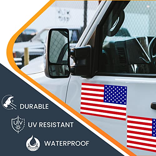 Image of Magnet Me Up Patriotic American Flag Magnet Decals, Opposing 2 Pack, 5x8 Inches, Heavy Duty Automotive Magnet for Car Truck SUV, Any Magnetic Surface, Showcase Your Patriotism, Crafted in USA