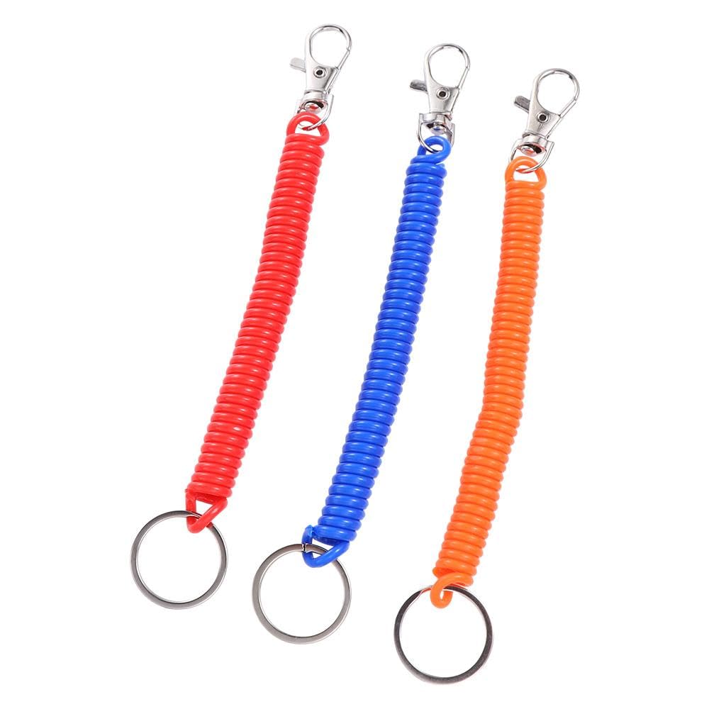 3 Portachiavi Da Polso Elastici Multicolore Con Moschettone – Pratici Bracciali In Tessuto Per Tenere Le Chiavi (Nero, Rosa, Albicocca)