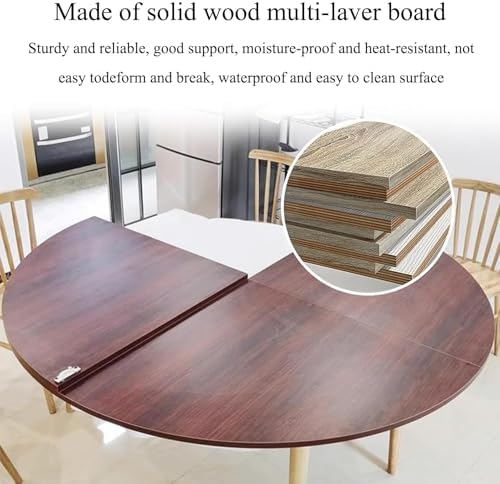Large 51.2" Round Foldable Table Top Extender, Wood Temporary Table Replacement, Versatile Table Top for Dining, Events, Outdoor Gatherings, Easy to Store