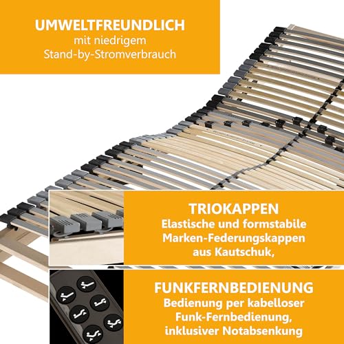BeCo Matratzen GmbH & Co. KG Lattenrost Flex 42 Motor, Kopfteil und Fußteil elektrisch verstellbar, Größe:80 x 200 cm – Bild 3