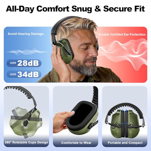 Image of Floriogra Noise Reduction Ear Muffs, NRR 34dB Ear Protection for Adults | Hearing Protection Noise Cancelling Headphones for Kids Autism, Shooting Ear Protection for Gun Range, Mowing, Construction