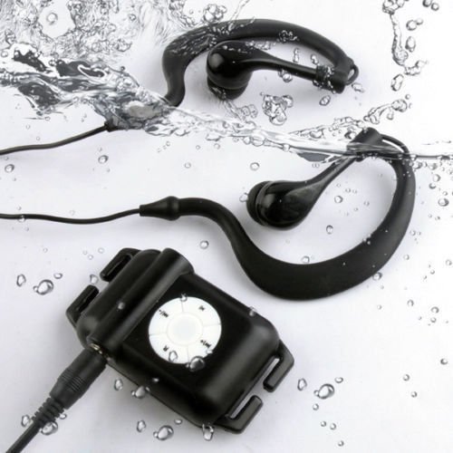 Impermeable para guardar ropa al MP3, impermeable para guardar ropa al OKCSC™ 8 GB IPX8 con asas para ropa MP3 de silueta de jugador de/Radio FM con dock de + de cable de auriculares con y pantalla a juego para de natación con cierre ajustable Diseño de flores y Cover