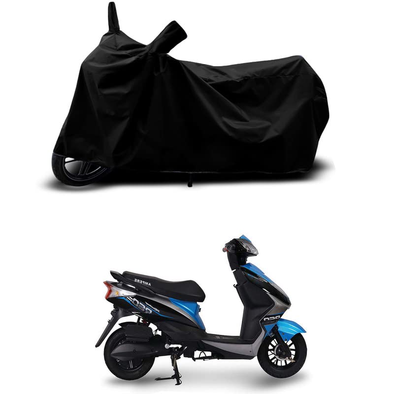 Image of 100% Scratchproof /UV-Rays /Heat Protection /Birds Dropping /Water Resistant /Dust Proof /Waterproof /Full Bike Scooty Two Wheeler Body Cover Compatible for Ampere REO STD All Varients[Black]