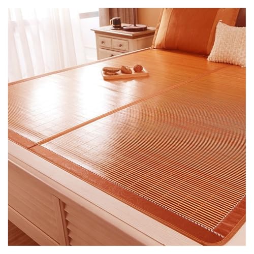 Esterilla De Bambú Transpirable De Doble Cara Colchoneta Plegable Refrescante For Verano Portátil For Cama Suelo Y Viajes(Yellow,180cm*200cm)