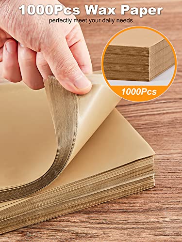 Smartake 6 X 6 Inches Wax Paper, 1000 Pcs Non-Stick Hamburger Patty Paper, Square Sandwich Separators Wrap Paper, For Lunch, Restaurants, Barbecues, Picnics, Parties, Barbecue, Unbleached #TOP4